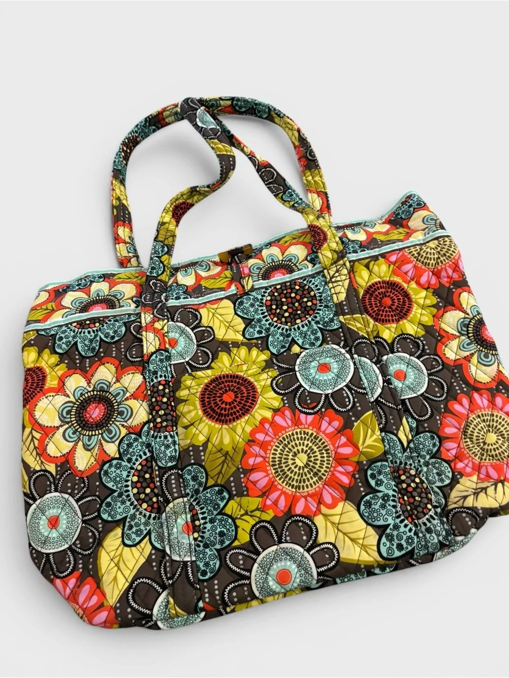 Retired Vera Bradley Flower Shower Floral Quilted Tote Bag